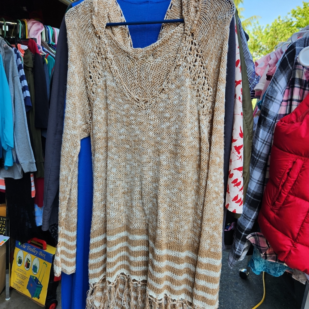 Medium women's long sleeved over shirt love marks brand used no stains no rips